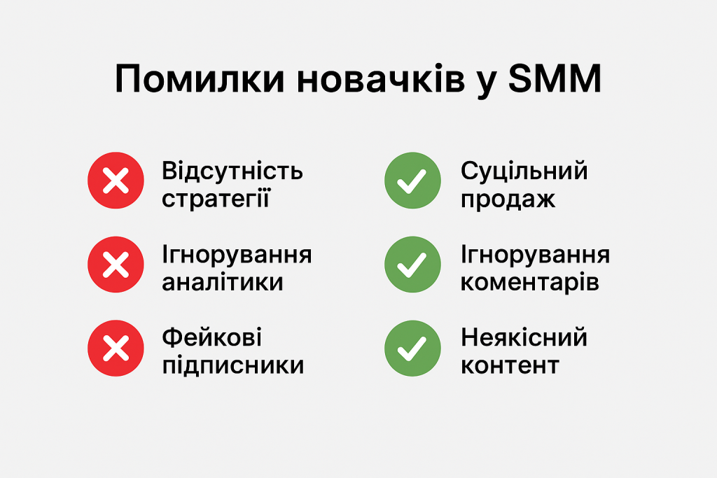 Помилки новачків у SMM